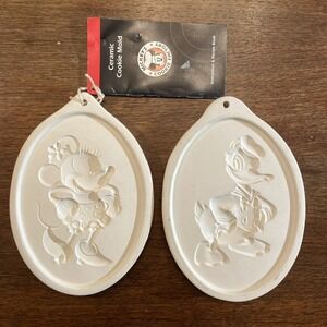 Disney Ceramic Cookie Molds‎ Donald Duck & Minnie W/ original Recipe Book